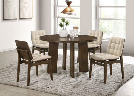 Strouse Cream/Walnut 5-piece Dining Set - Ornate Home