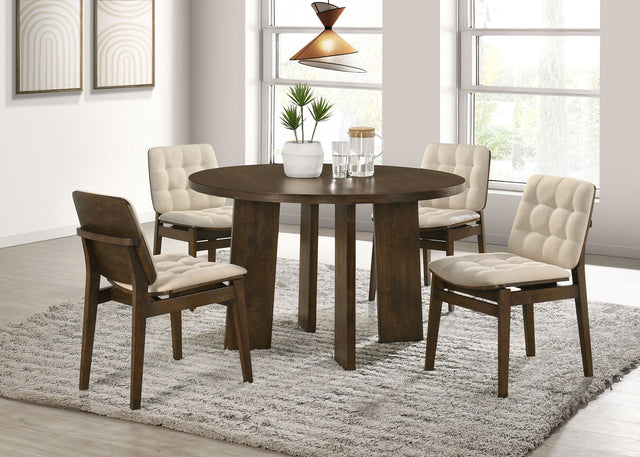 Strouse Cream/Walnut 5-piece Dining Set - Ornate Home