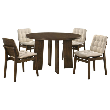 Strouse Cream/Walnut 5-piece Dining Set - Ornate Home