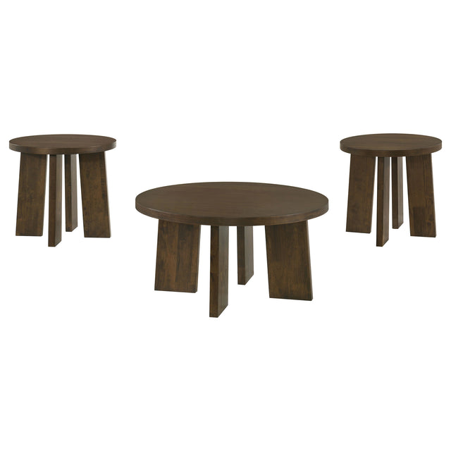 Strouse Dark Walnut Coffee Table Set - Ornate Home