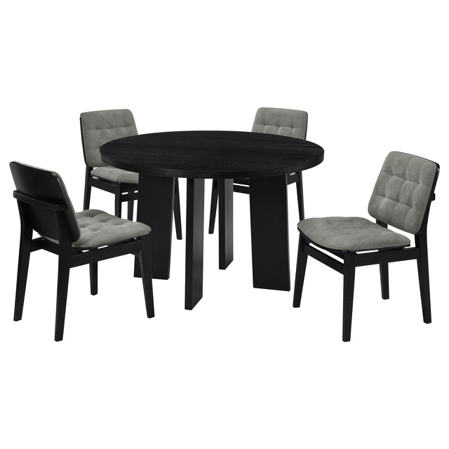 Strouse Grey/Black 5-piece Dining Set - Ornate Home