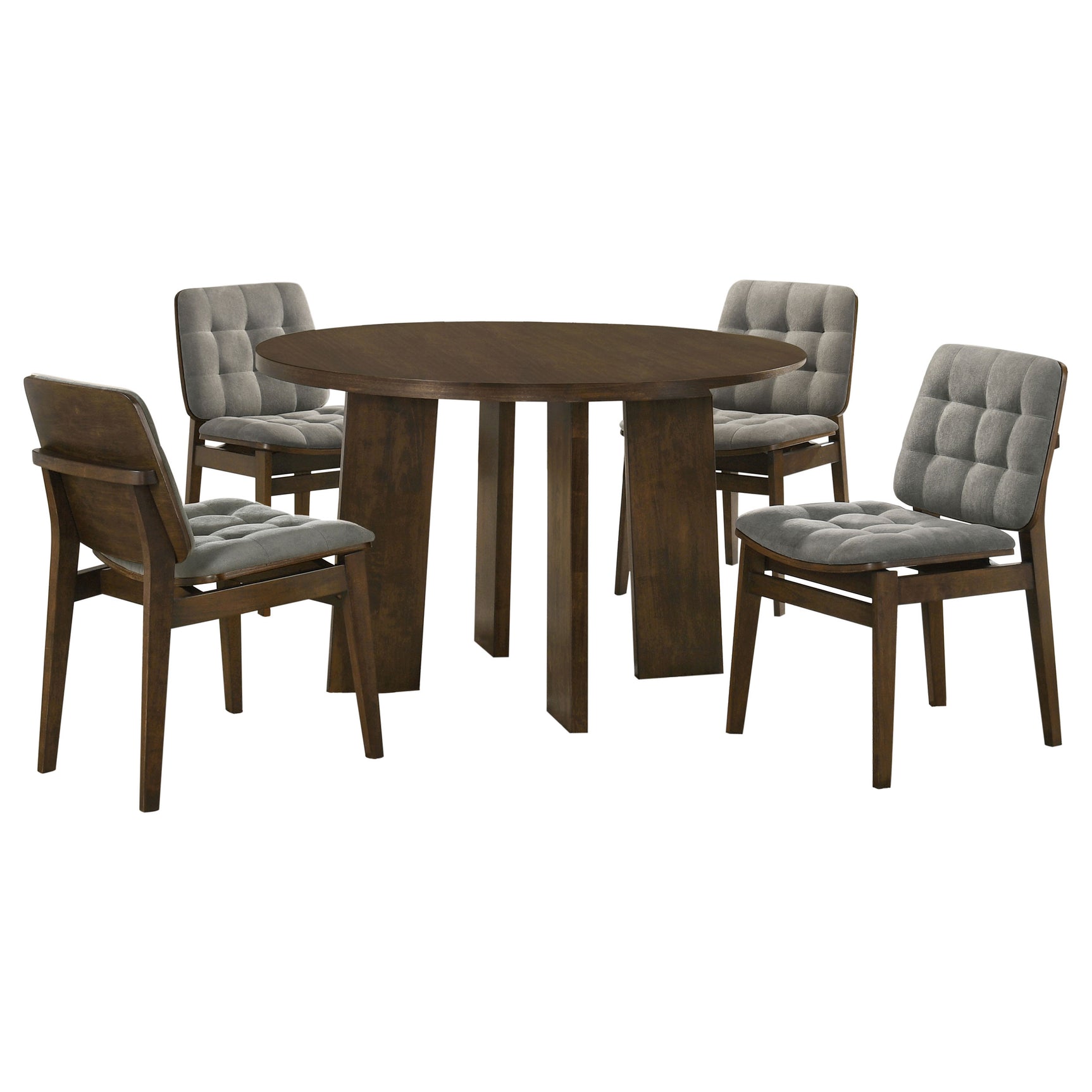Strouse Grey/Walnut 5-piece Dining Set - Ornate Home