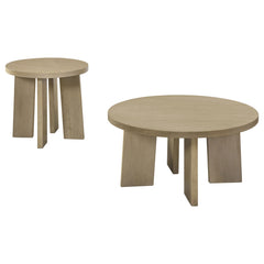 Strouse Natural Oak Coffee Table Set - Ornate Home