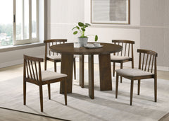 Strouse Walnut 47-inch Round Wood Dining Room Table - Ornate Home