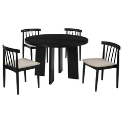 Strouse Wheat/Black 5-piece Dining Set - Ornate Home