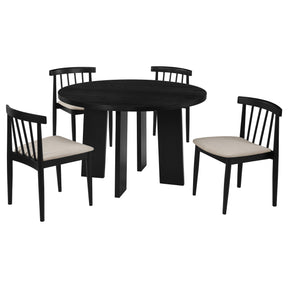 Strouse Wheat/Black 5-piece Dining Set - Ornate Home