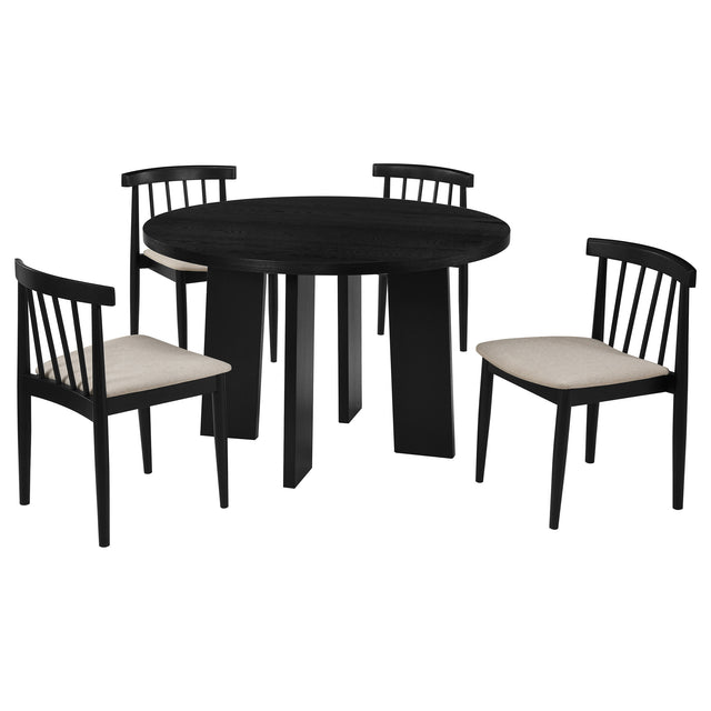 Strouse Wheat/Black 5-piece Dining Set - Ornate Home