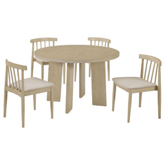 Strouse Wheat/Natural Oak 5-piece Dining Set - Ornate Home