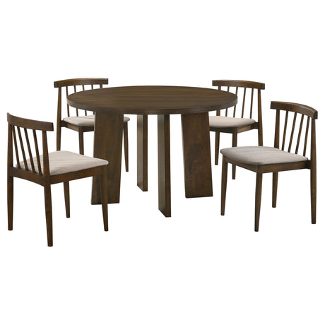 Strouse Wheat/Walnut 5-piece Dining Set - Ornate Home