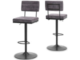 Strumford Gray & Black Bar Height Bar Stool (Set of 2) (Online Special Price) - Ornate Home