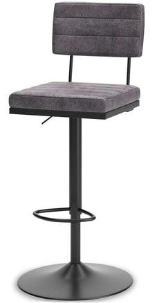 Strumford Gray & Black Bar Height Bar Stool (Set of 2) - Ornate Home