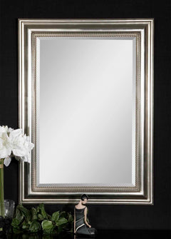 Stuart Silver Beaded Mirror - Ornate Home