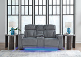 Studio Cave Steel Power Reclining Loveseat and Power Recliner (Online Special Price) - Ornate Home