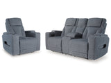 Studio Cave Steel Power Reclining Loveseat and Power Recliner - Ornate Home