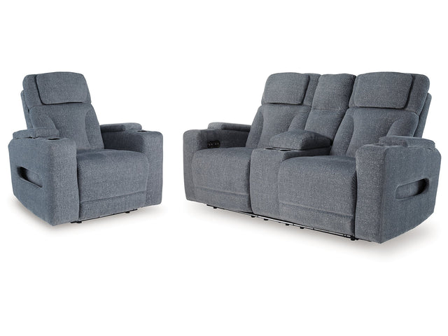 Studio Cave Steel Power Reclining Loveseat and Power Recliner - Ornate Home