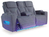 Studio Cave Steel Power Reclining Loveseat w/Console (Online Special Price) - Ornate Home