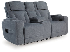 Studio Cave Steel Power Reclining Loveseat w/Console - Ornate Home