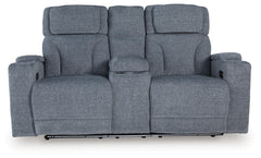 Studio Cave Steel Power Reclining Loveseat w/Console - Ornate Home