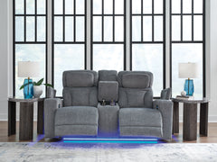 Studio Cave Steel Power Reclining Loveseat w/Console - Ornate Home