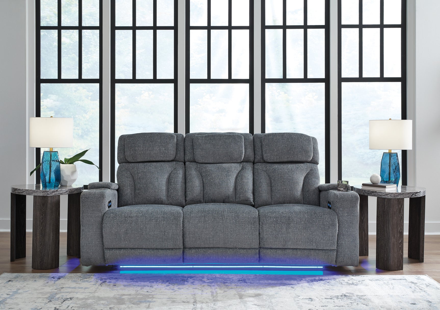 Studio Cave Steel Power Reclining Sofa and Loveseat - Ornate Home