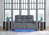 Studio Cave Steel Power Reclining Sofa and Loveseat - Ornate Home