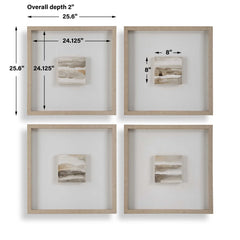 Studying Sepia Hand Painted Canvases (Set of 4) - Ornate Home