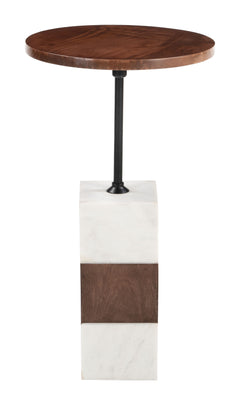 Stuk Brown & White Side Table - Ornate Home