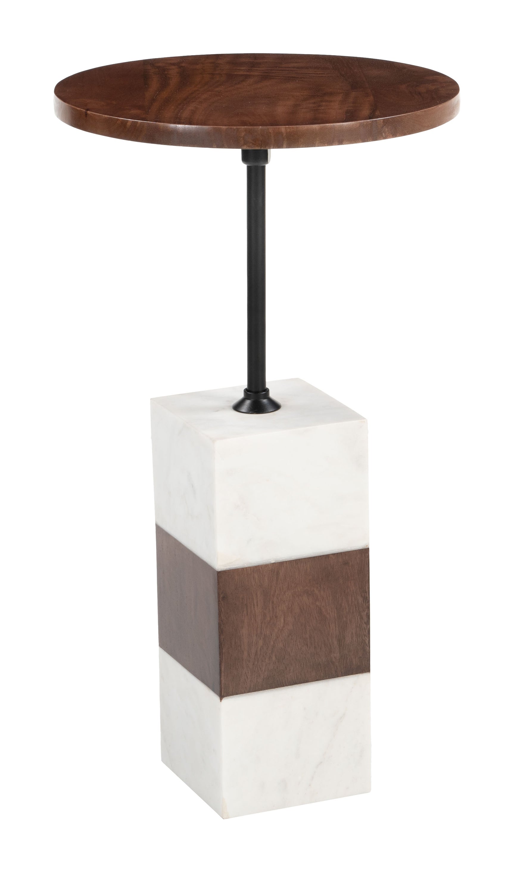 Stuk Brown & White Side Table - Ornate Home