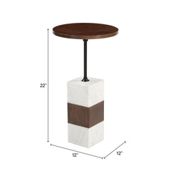 Stuk Brown & White Side Table - Ornate Home
