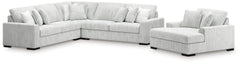 Stupendous Alloy 3-Piece Sectional and Oversized Chaise - Ornate Home
