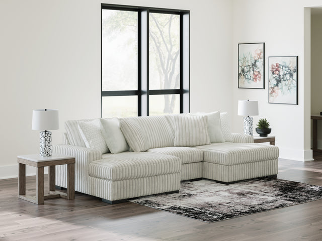 Stupendous Alloy 3-Piece Sectional with Double Chaise - Ornate Home