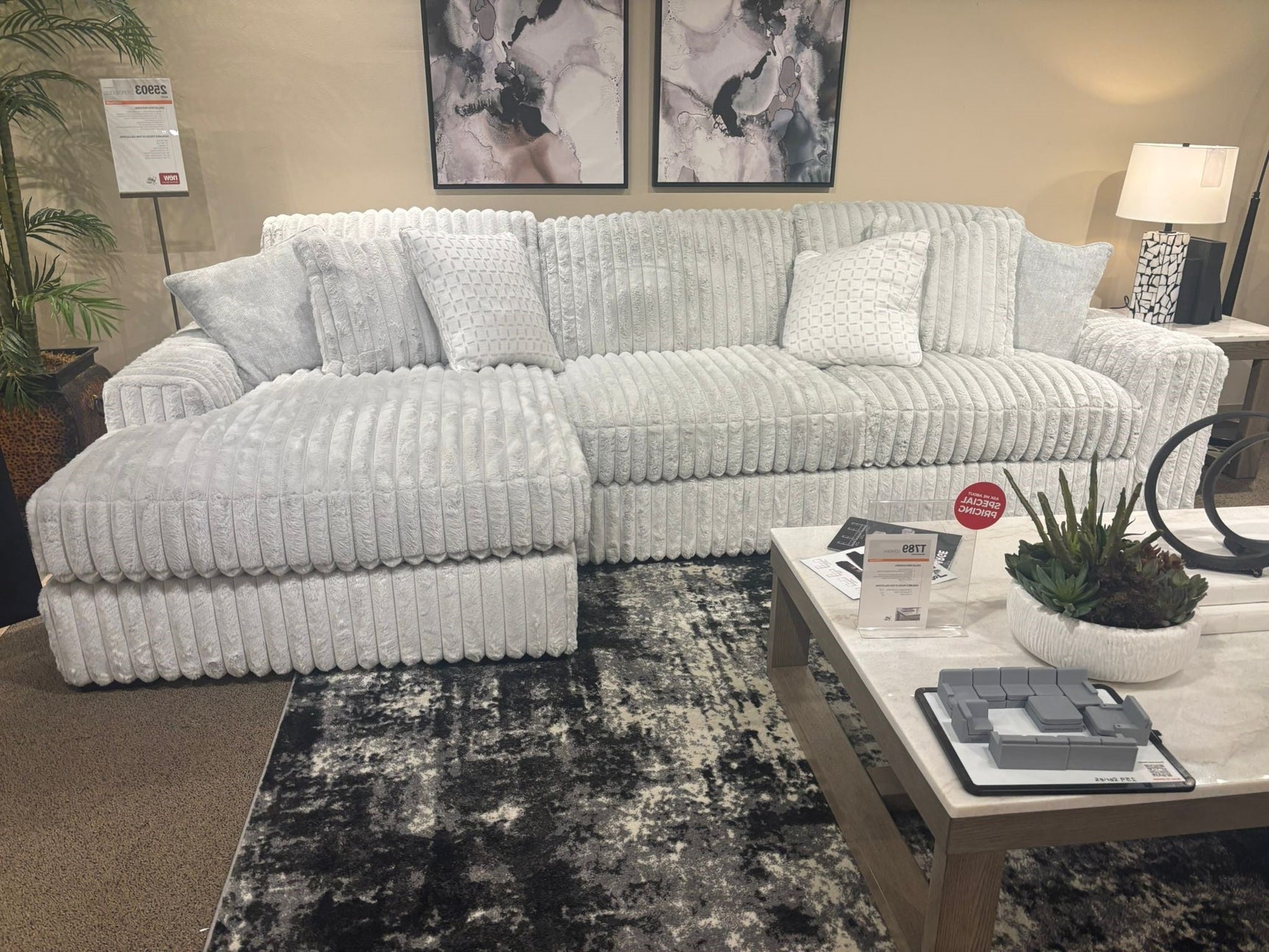 Stupendous Alloy Corduroy 2-Piece LAF Chaise Sectional (Online Special Price) - Ornate Home