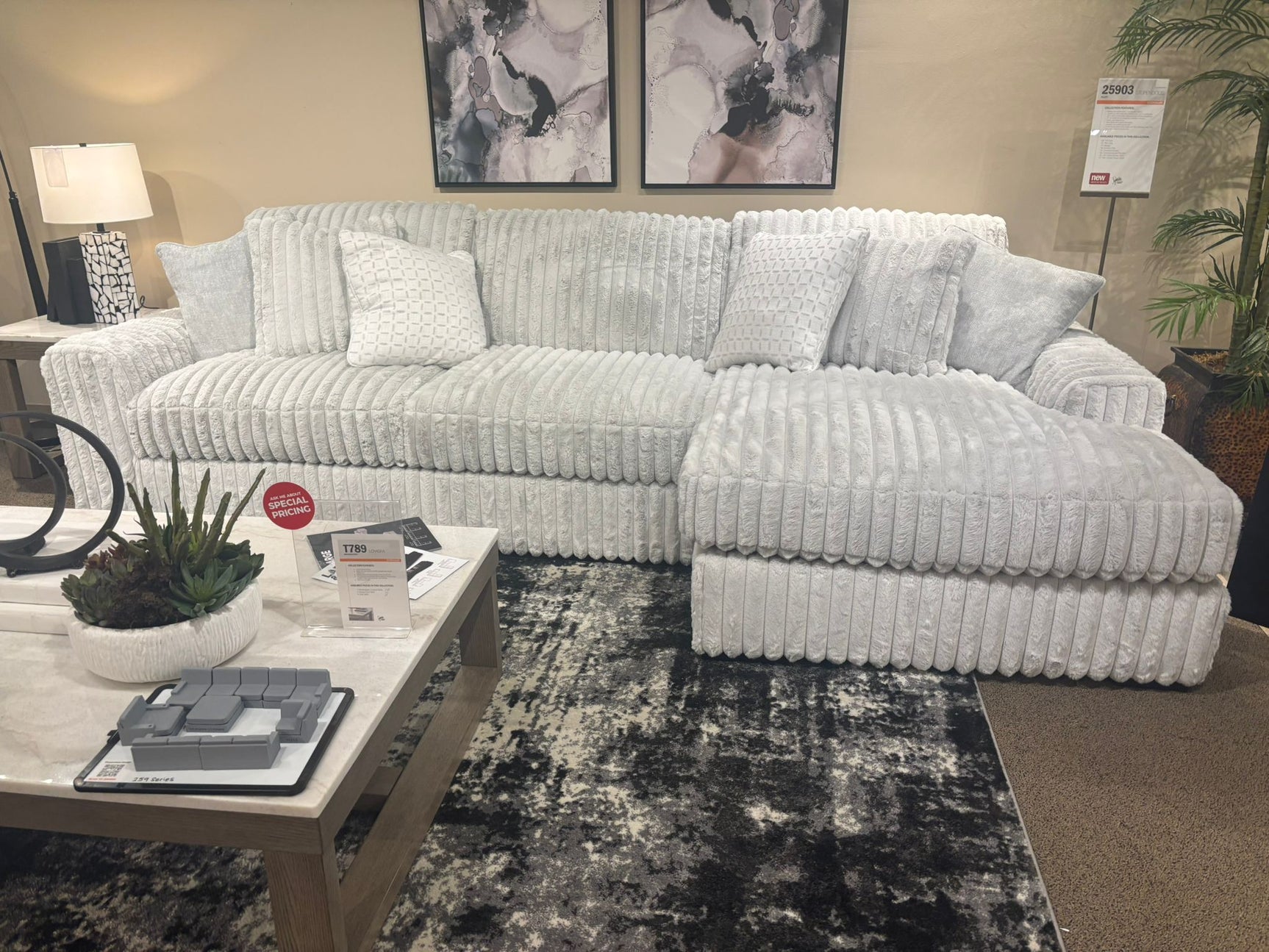 Stupendous Alloy Corduroy 2-Piece RAF Chaise Sectional (Online Special Price) - Ornate Home