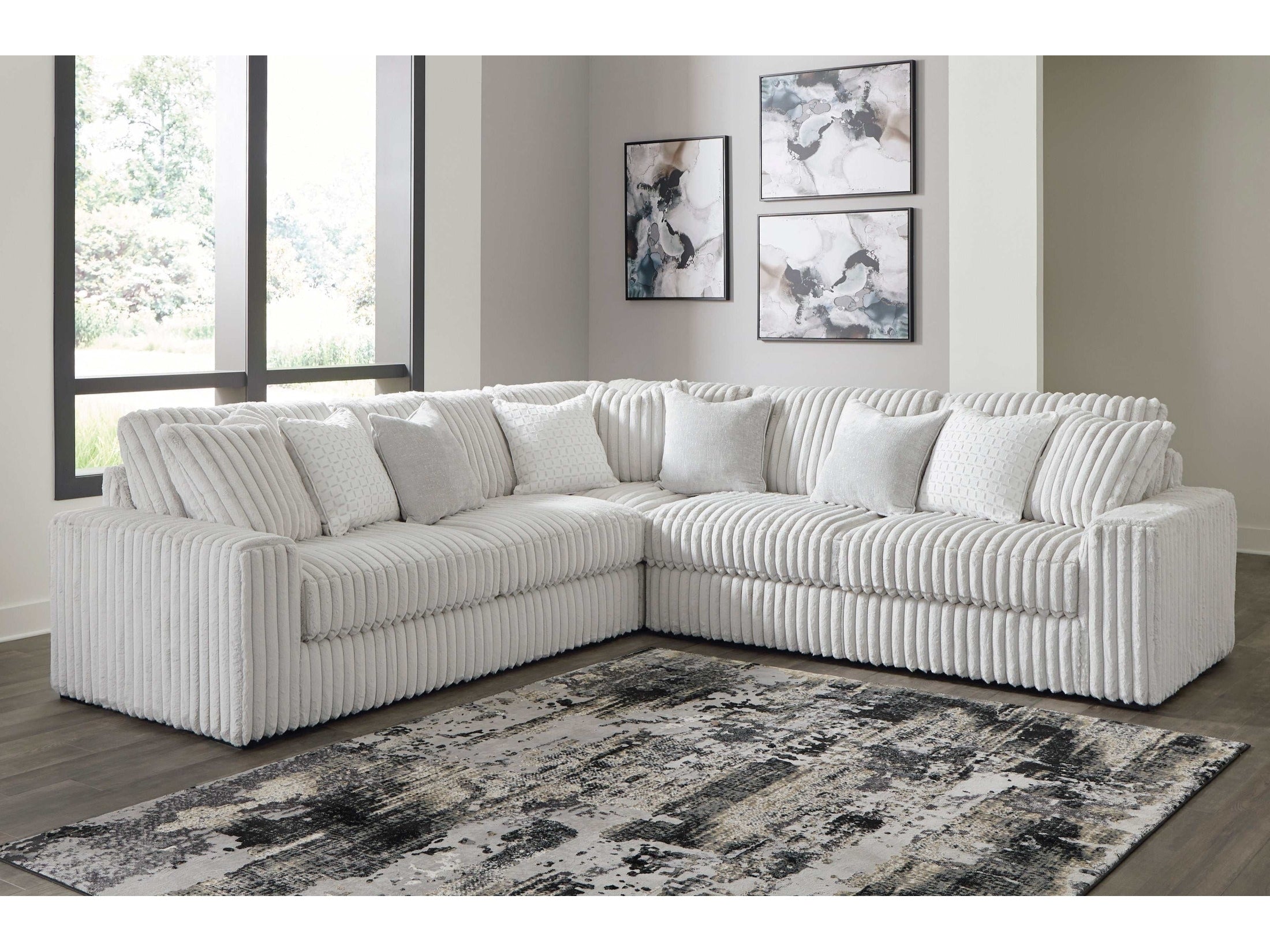 Ashley Furniture Stupendous Alloy Corduroy Symmetrical Sectional