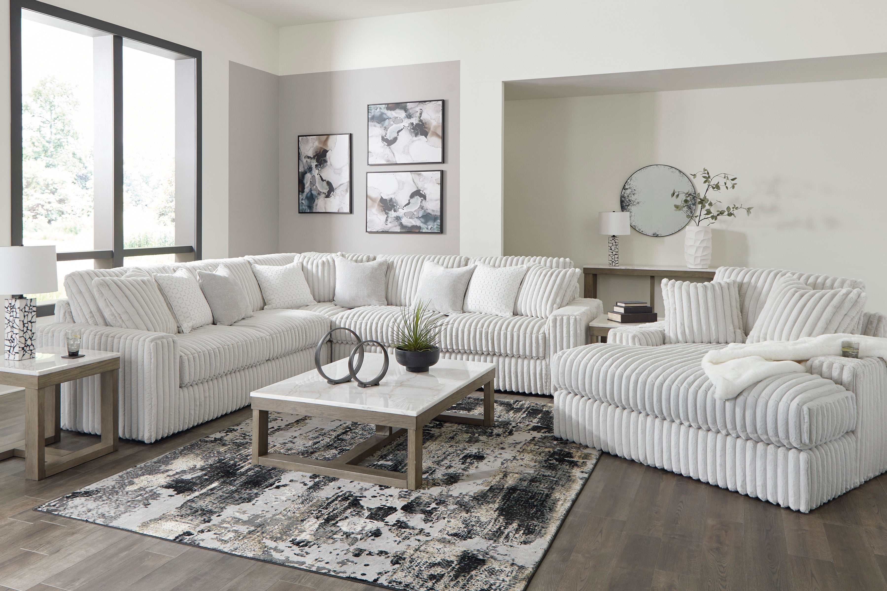 Ashley Furniture Stupendous Alloy Corduroy Symmetrical Sectional