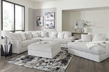 Stupendous Alloy Corduroy Symmetrical Sectional Living Room Set / 3pc - Ornate Home