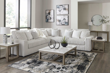 Stupendous Alloy Corduroy Symmetrical Sectional Living Room Set / 3pc - Ornate Home