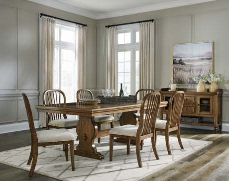 Sturlayne Brown Dining Table w/6 Chairs - Ornate Home