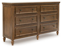 Sturlayne Brown King Upholstered Panel Bed, Dresser and 2 Nightstands - Ornate Home