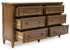 Sturlayne Brown King Upholstered Panel Bed, Dresser and 2 Nightstands - Ornate Home