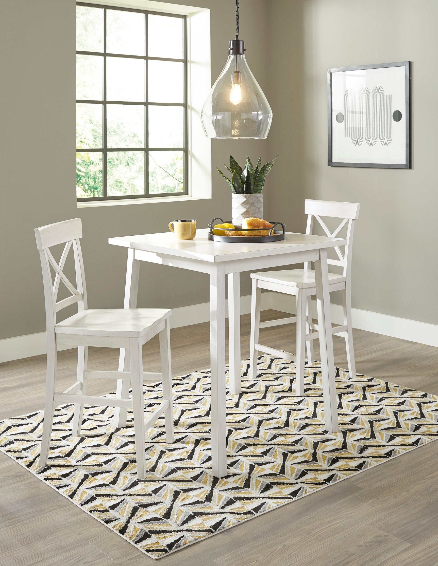 Stuven White Counter Height Dining Set w/ Chairs (Online Special Price) - Ornate Home