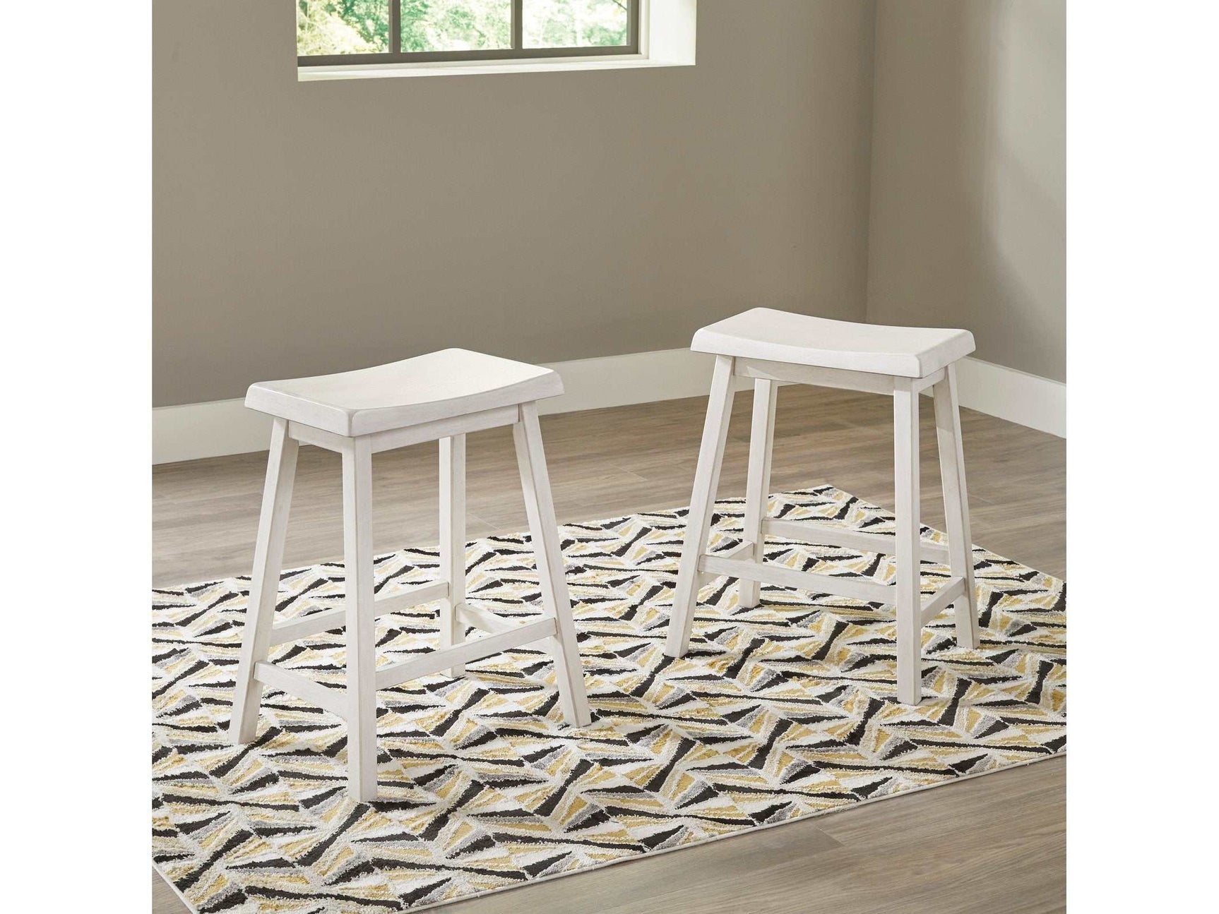 Stuven White Counter Height Stool (Set of 2) (Online Special Price) - Ornate Home