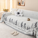 Stylish Chenille Pine Tree Couch Cover Blanket on Sectional Sofa, Universal Cat Proof Furniture Covers - Ornate Home