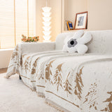 Stylish Chenille Pine Tree Couch Cover Blanket on Sectional Sofa, Universal Cat Proof Furniture Covers - Ornate Home