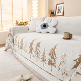 Stylish Chenille Pine Tree Couch Cover Blanket on Sectional Sofa, Universal Cat Proof Furniture Covers - Ornate Home