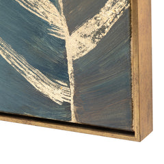 Stylized Palms Blue/Gold Canvas - Ornate Home