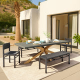 Suan Gray Rectangular Dining Table - Ornate Home