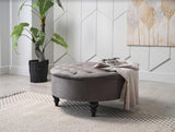 Suave Grey Storage Ottoman - Ornate Home