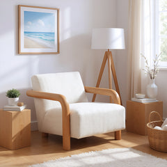 Subliem Cotton White Accent Chair - Ornate Home