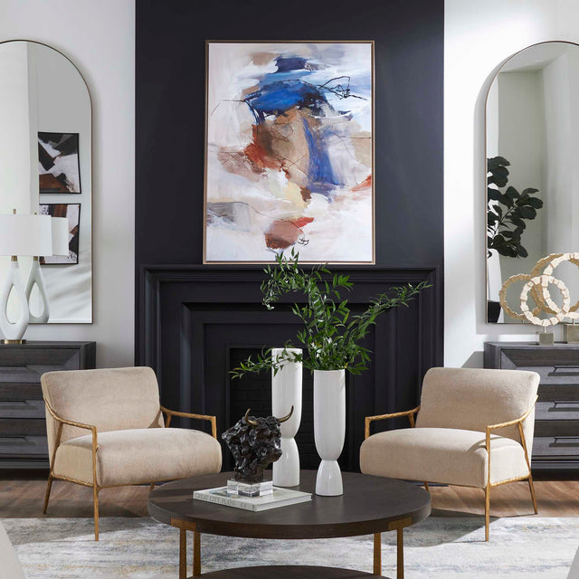 Subtle Nuances Multicolor Framed Abstract Art - Ornate Home